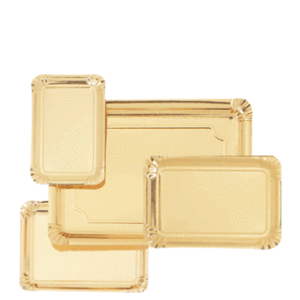 PLATO ORO RECTANGULAR (5 KG) 39 X 43 CM.