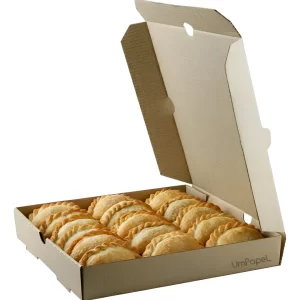 CAJA DE 18 EMPANADAS (32 X 32 X 6 CM) PRECIO POR UNIDAD PACK POR 50 UNIDADES.