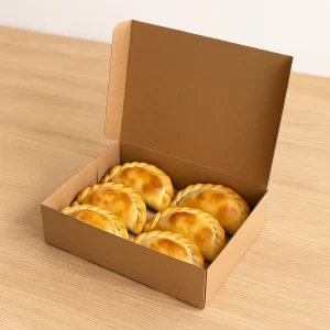 CAJA EMPANADAS DE 6 (18,5 X 18,5 X 5 X 5,5 CM) PRECIO POR UNIDAD PACK POR 50