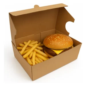CAJA HAMBURGUESAS (23 X 15,5 X 9,5 CM) PRECIO POR UNIDAD. PACK POR 50 UNIDADES.