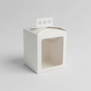 CAJA PAN DULCE CON VISOR 1/2 KG. BLANCA. PRECIO POR UNIDAD.