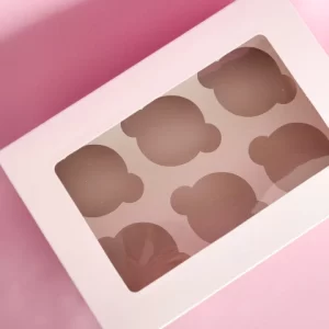 CUP CAKE X 6 CON VISOR. (26 X 17 X 9 CM). PRECIO POR UNIDAD.