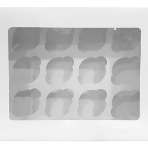 CUPCAKE X 12 CON VISOR. MEDIDAS (26 X 34 X 12 CM.) PRECIO POR UNIDAD.
