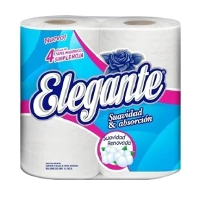 PAPEL HIGIENICO HOJA SIMPLE ELEGANTE. PRECIO POR UNIDAD. BOLSON X 48 UNIDADES.