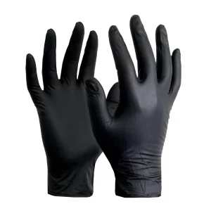 GUANTES DE NITRILO NEGROS. X 100 UNIDADES.