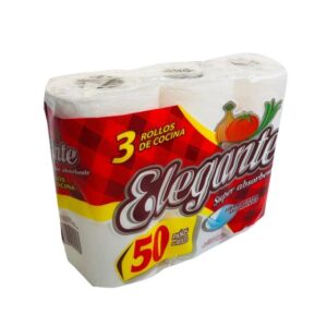 ROLLO DE COCINA ELEGANTE 3 X 50 PAÑOS ELEGANTE.