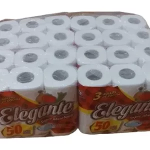 ROLLO DE COCINA 3 X 50P. ELEGANTE PACK POR 8.