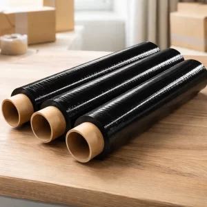 FILM STRECH 50 CM NEGRO X KG. CON MANGO. APROX 2 KG Y MEDIO X ROLLO.
