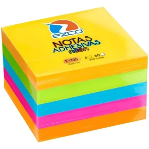 BLOCK DE NOTAS ADHESIVAS NEON 75 X 75 X 300 HOJAS.