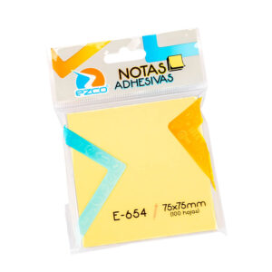 BLOCK DE NOTAS ADHESIVAS AMARILLO 75 X 75 MM. 100 HOJAS.