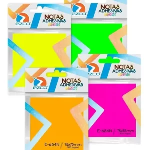 BLOCK DE NOTAS ADHESIVAS FLUO. / NEON 75 X 75 MM. 100 HOJAS.