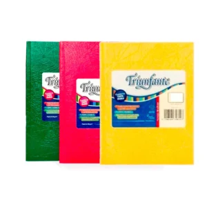 CUADERNO TAPA DURA X 96 HOJAS FORRADO TRIUNFANTE.
