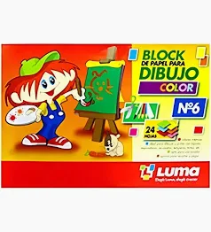 BLOCK DE DIBUJO N6 COLOR. 20 HOJAS.
