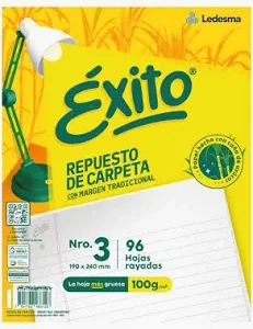 REPUESTO ESCOLAR EXITO X 96 HOJAS.